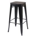 Barhocker Metall mit Holz-Sitzflächen Industriedesign ~ schwarz Barhocker Metall mit Holz-Sitzflächen Industriedesign ~ schwarz