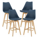4er-Set Barhocker Barstuhl mit Rückenlehne Lublin Blau 4er-Set Barhocker Barstuhl mit Rückenlehne Lublin Blau