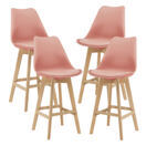 4er-Set Barhocker Barstuhl mit Rückenlehne Lublin Rosé 4er-Set Barhocker Barstuhl mit Rückenlehne Lublin Rosé