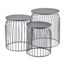 Beistelltisch Amherst 3er Set Metallkorb Dunkelgrau
