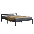 Holzbett Nakkila 140x200 cm Doppelbett mit Kopfteil Grau Holzbett Nakkila 140x200 cm Doppelbett mit Kopfteil Grau