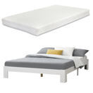 Holzbett Raisio 180x200 cm mit Kaltschaummatratze Weiss Holzbett Raisio 180x200 cm mit Kaltschaummatratze Weiss
