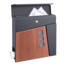Briefkasten Alfstedt 37x37x10.5 cm Stahl Anthrazit/Holzoptik Briefkasten Alfstedt 37x37x10.5 cm Stahl Anthrazit/Holzoptik