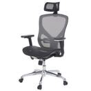Bürostuhl Sliding-Funktion Textil mit Nackenstütze schwarz/grau