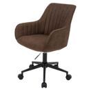 Bürostuhl Bowl mit Armlehne höhenverstellbar Stoff/Textil braun