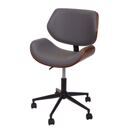 Bürostuhl Bugholz Walnuss-Optik Retro drehbar höhenverstellbar grau Bürostuhl Bugholz Walnuss-Optik Retro drehbar höhenverstellbar grau