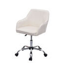 Bürostuhl Chefsessel Retro Design Samt creme-weiss Bürostuhl Chefsessel Retro Design Samt creme-weiss