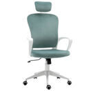 Bürostuhl mit Wippfunktion ergonomisch mit Kopfstütze Türkis