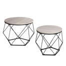 Couchtisch Set Kaffeetisch Metall Holz Eiche-grau-Optik Couchtisch Set Kaffeetisch Metall Holz Eiche-grau-Optik