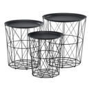 Couchtisch Worcester 3er Set Metallkorb Schwarz Couchtisch Worcester 3er Set Metallkorb Schwarz