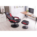 Fernsehsessel mit Fusshocker rot/schwarz Fernsehsessel mit Fusshocker rot/schwarz
