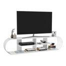 Fernsehtisch Robertsfors 180x31x42cm Weiss Chromfarben Fernsehtisch Robertsfors 180x31x42cm Weiss Chromfarben