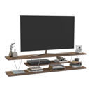 Fernsehtisch Säffle 160x33x30cm Walnussoptik Chromfarben Fernsehtisch Säffle 160x33x30cm Walnussoptik Chromfarben