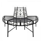 Baumbank Gartenbank Parkbank Rundbank Halbrundbank Bank Metall schwarz Ø 125 cm Baumbank Gartenbank Parkbank Rundbank Halbrundbank Bank Metall schwarz Ø 125 cm