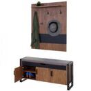 Garderobe mit Sitzbank ~ 53x110x30cm Wildeiche-Optik Garderobe mit Sitzbank ~ 53x110x30cm Wildeiche-Optik