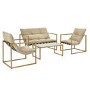 Gartenmöbel Set Dallas 4-teilig mit Polsterkissen Holz/Khaki Gartenmöbel Set Dallas 4-teilig mit Polsterkissen Holz/Khaki