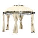 Gartenpavillon LED rund beige
