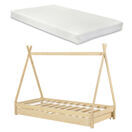Kinderbett mit Ausziehbett Cree 90x200 cm Tipi mit Matratze Kinderbett mit Ausziehbett Cree 90x200 cm Tipi mit Matratze