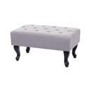 Ottomane Sitzhocker Chesterfield Fussablage grau