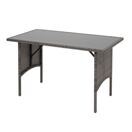Rattan Esstisch Glas Gartentisch Gastronomie 112x60cm grau Rattan Esstisch Glas Gartentisch Gastronomie 112x60cm grau