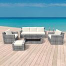 Rattanlounge "Manila", grau