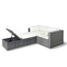 Rattan Lounge Gartenmöbel CHARLIE grau/weiss Rattan Lounge Gartenmöbel CHARLIE grau/weiss