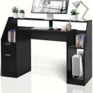Schreibtisch 123x55x90cm Schwarz mit Schubladen Schreibtisch 123x55x90cm Schwarz mit Schubladen