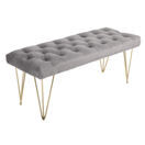 Sitzbank Schuhbank Hairpin Legs Velvet Grau Sitzbank Schuhbank Hairpin Legs Velvet Grau