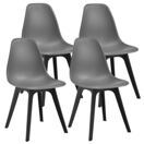 Esszimmerstuhl Bretik 4er Set 83x54x48 cm Grau/Schwarz