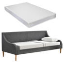Tagesbett Sofa 90x200 cm mit Kaltschaummatratze Dunkelgrau Tagesbett Sofa 90x200 cm mit Kaltschaummatratze Dunkelgrau