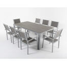 Tisch 200 cm + 8 Stühle, grau Tisch 200 cm + 8 Stühle, grau