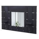 Wandgarderobe mit Spiegel Shabby Chic Dunkelgrau Wandgarderobe mit Spiegel Shabby Chic Dunkelgrau