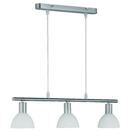Hängelampe, 3-flammig, nickel matt, Glasschirm weiss Hängelampe, 3-flammig, nickel matt, Glasschirm weiss