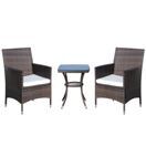 Rattan Balkonmöbel Set klappbar Braun