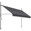 Klemmmarkise schwarz/grau 350 x 180 cm