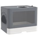 Katzentoilette Kunststoff bis 4kg 48.5x38x36.5cm Grau Katzentoilette Kunststoff bis 4kg 48.5x38x36.5cm Grau