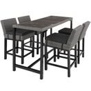 Rattan Bartisch Lovas mit 4 Stühlen Latina grau Rattan Bartisch Lovas mit 4 Stühlen Latina grau