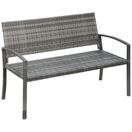Gartenbank Rattanoptik bis 320kg für Balkon Grau