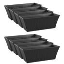 Blumentopf Rattan 61 x 21 x 21 cm 8er Set schwarz