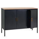 Kommode Sideboard Schrank 3 Türen Metall 90x120x40cm schwarz Kommode Sideboard Schrank 3 Türen Metall 90x120x40cm schwarz