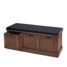 Sitzbank JAM-J49 Garderobenbank mit Staufach 47x110x40cm braun Sitzbank JAM-J49 Garderobenbank mit Staufach 47x110x40cm braun