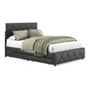 Lederbett RESTORA mit 4 Schubladen 140 x 200 cm schwarz Lederbett RESTORA mit 4 Schubladen 140 x 200 cm schwarz