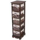 Shabby Regal Kommode mit 5 Korbschubladen Vintage ~ braun