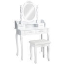 Schminktisch mit Spiegel und Hocker im Antik Look Schminktisch mit Spiegel und Hocker im Antik Look