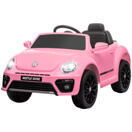Kinder-Elektroauto Kinderfahrzeug 12V mit LED-Lichtern & USB-Anschluss 3-5 Jahre Rosa
