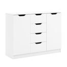 Kommode SENA 4 Schubladen 2 Türen 122 x 92 cm weiss Kommode SENA 4 Schubladen 2 Türen 122 x 92 cm weiss