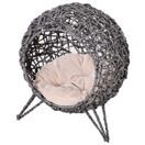 Katzenhöhle Katzenhaus mit Kissen Ø52x58cm Grau