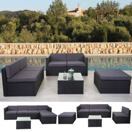 Rattan Lounge SunShine II Garten Sitzgruppe grau Polster grau