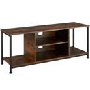 TV-Regal mit 4 offenen Fächern und verstellbarem Einlegeboden Industrial dunkelbraun 120 cm TV-Regal mit 4 offenen Fächern und verstellbarem Einlegeboden Industrial dunkelbraun 120 cm