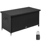Auflagenbox Kiruna mit Kunststoffgeflecht, 120x55x61,5cm, 270l schwarz Auflagenbox Kiruna mit Kunststoffgeflecht, 120x55x61,5cm, 270l schwarz